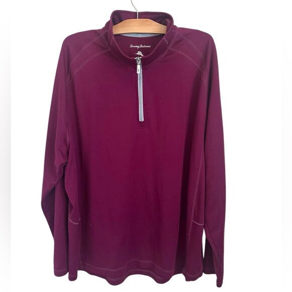 Tommy Bahama Men’s Firewall Half-Zip Sweatshirt Burgundy Sporty size XXL - Picture 1 of 9